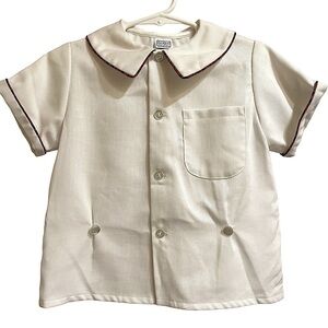 Vintage Sir Alec Dallas Boy's White Peter Pan Collar Shirt Size 5
